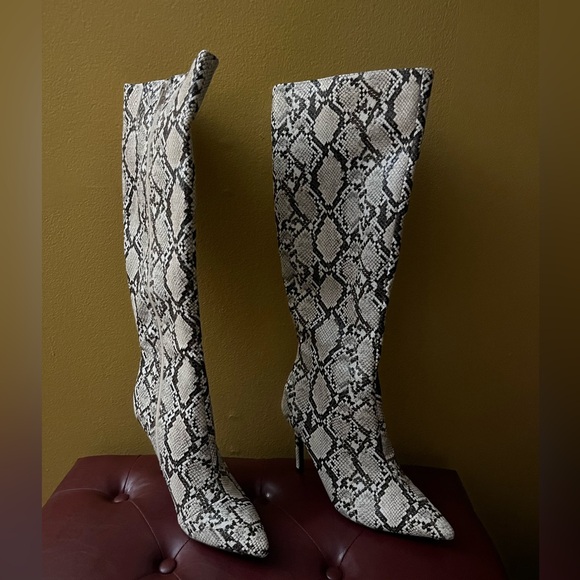 Thalia Sodi Shoes - Snakeskin Pattern Knee-High Boots